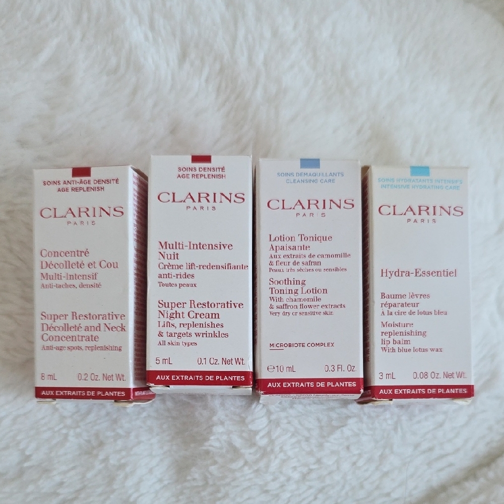 Clarins Moisturizer Collection - Red, White, and Cream